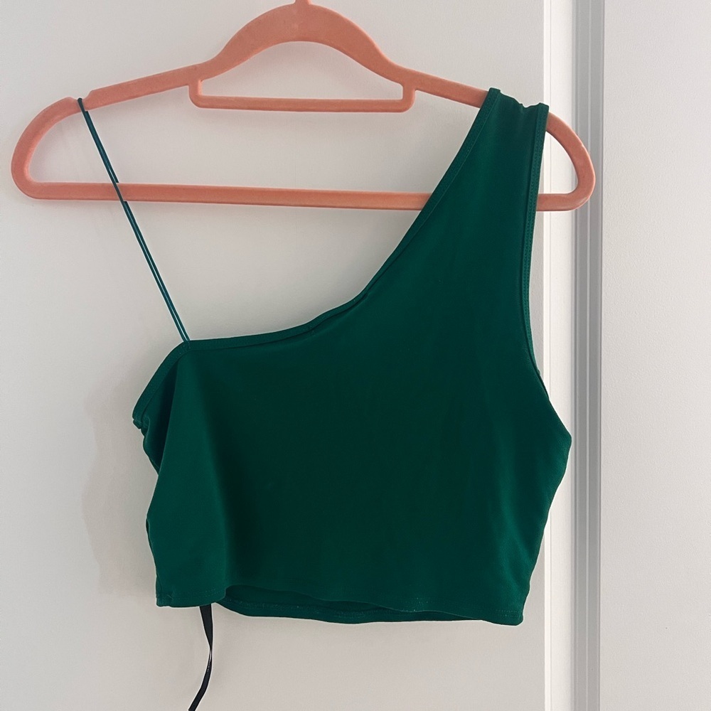 Forever 21 One-Shoulder Teal Crop Top - Picture 3 of 6